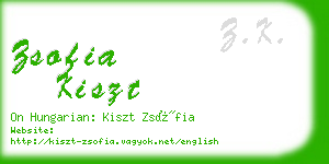 zsofia kiszt business card